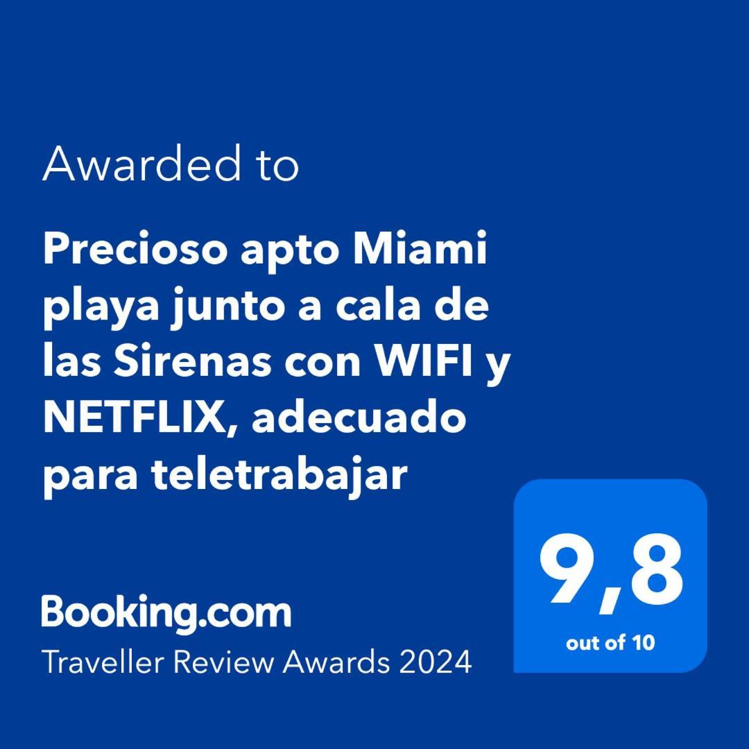 Precioso Apto Miami Primera Linia Playa Cala De Las Sirenas, Con Wifi Y Netflix, Adecuado Para Teletrabajar Miami Playa Kültér fotó